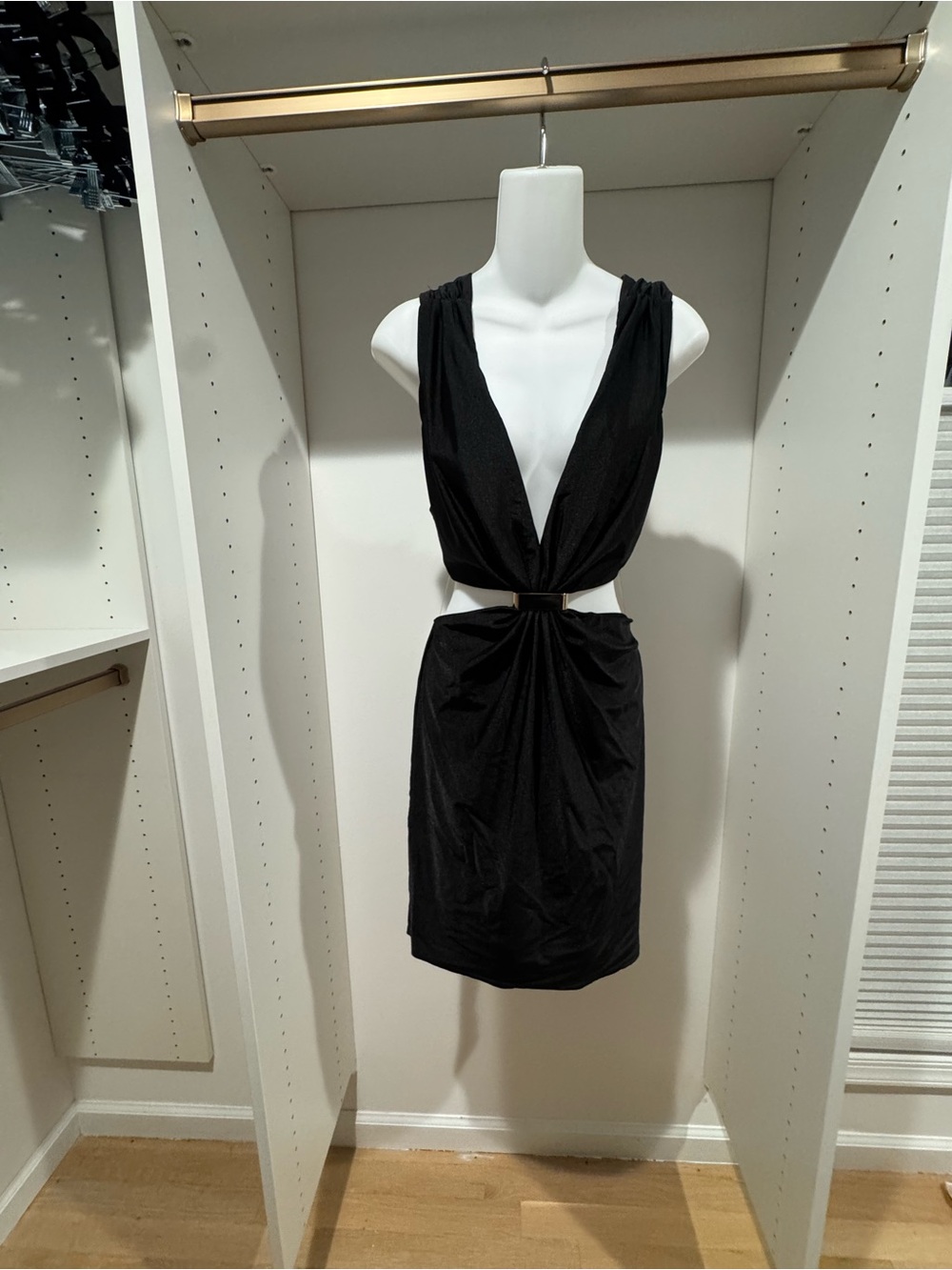WOW couture Black Plunging Cutout Mini Dress